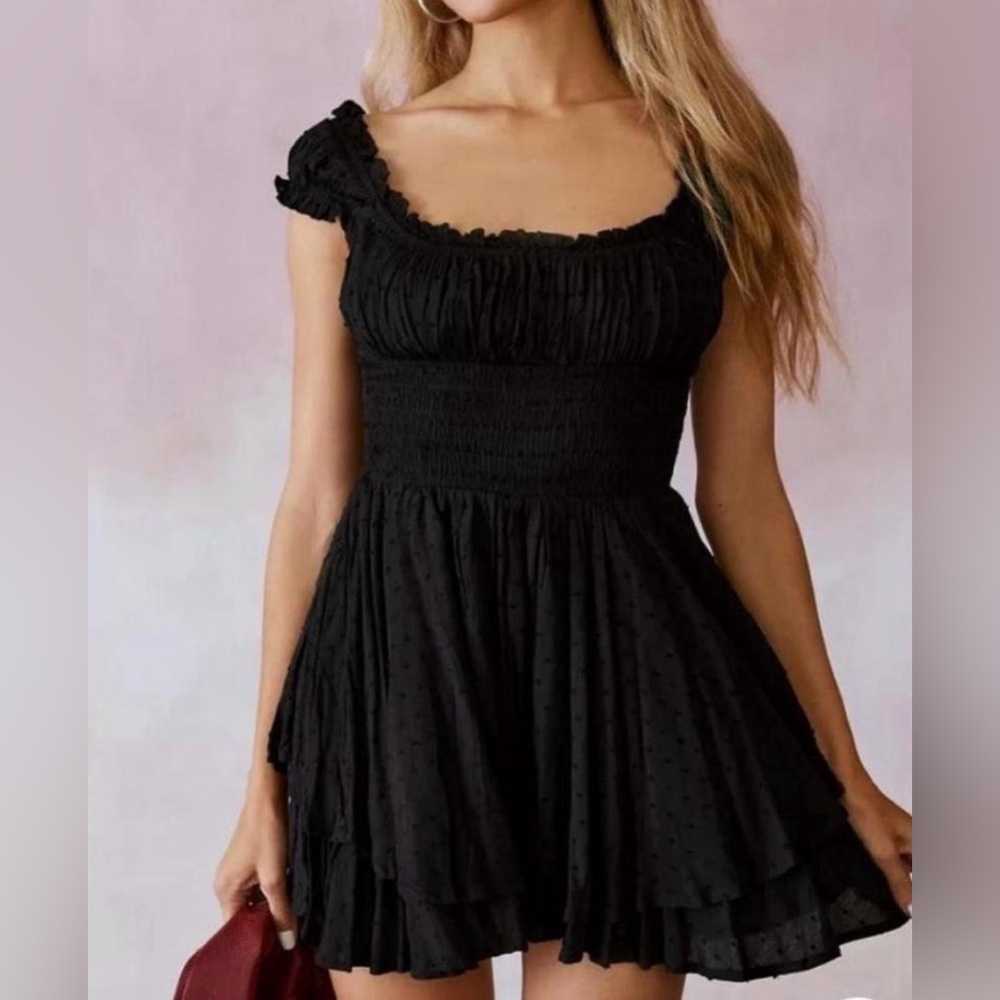 Charming Black Dress/romper